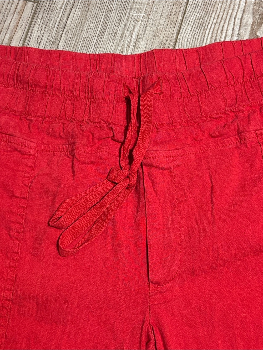 Kut from the Kloth Red Linen-Blend Drawstring Shorts - Picture 5 of 16